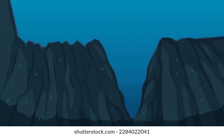 Mariana Trench underwater vector illustration