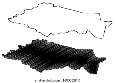 Maricao municipality (Commonwealth of Puerto Rico, Porto Rico, PR, Unincorporated territories of the United States) map vector illustration, scribble sketch Maricao map