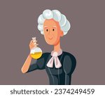 
Marie Curie Vector Cartoon Illustration. Female physicist and chemist pioneer in scientific research 
