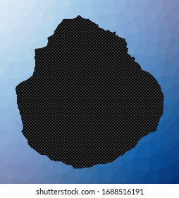 Marie-Galante geometric map. Stencil shape of Marie-Galante in low poly style. Modern island vector illustration.