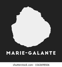 Marie-Galante icon. Island map on dark background. Stylish Marie-Galante map with island name. Vector illustration.