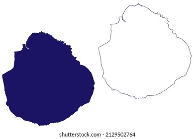 Marie-Galante island (Guadeloupe Overseas department and region of France, Cenrtal America, Caribbean islands) map vector illustration, scribble sketch Marie Galante map