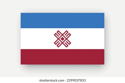 Mari-El .Detailed flag on white background. Vector illustration