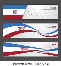 Mari-El independence day abstract background design banner and flyer, postcard, landscape, celebration vector illustration