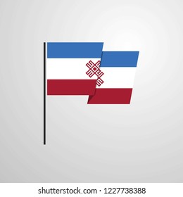 Mari-El waving Flag design vector