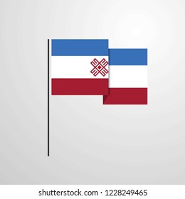 Mari-El waving Flag design vector