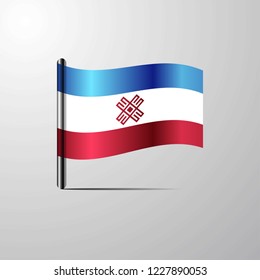 Mari-El waving Shiny Flag design vector