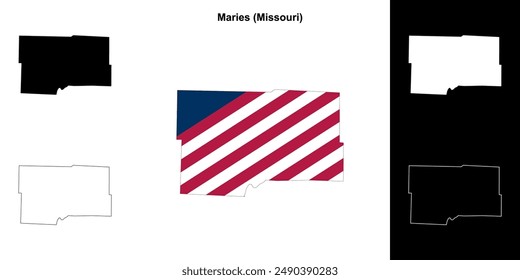 Maries County (Missouri) outline map set