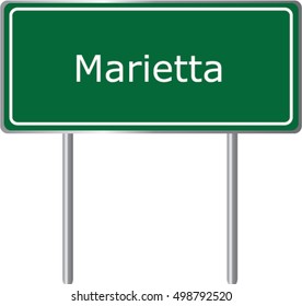 Marietta , Georgia , road sign green vector illustration, road table, USA city