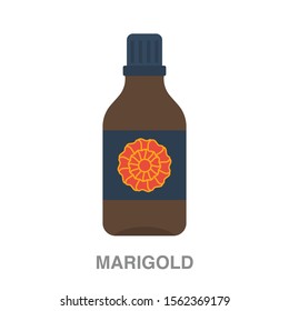 Marigold flat icon on white transparent background. You can be used marigold icon for several purposes.