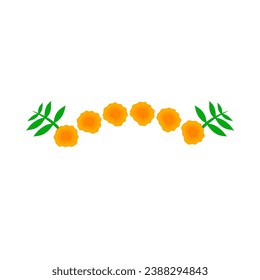 Marigold Flower Decoration Design Vector. Traditional Indian Flower. Diwali Design Element