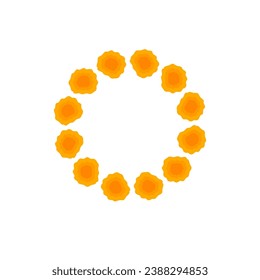 Marigold Flower Decoration Design Vector. Traditional Indian Flower. Diwali Design Element