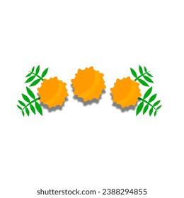 Marigold Flower Decoration Design Vector. Traditional Indian Flower. Diwali Design Element
