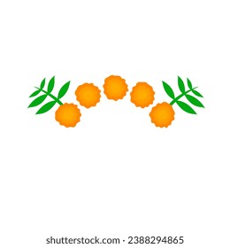 Marigold Flower Decoration Design Vector. Traditional Indian Flower. Diwali Design Element