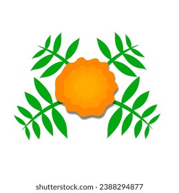 Marigold Flower Decoration Design Vector. Traditional Indian Flower. Diwali Design Element