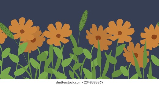 Marigold flower decorative vector background
