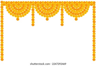 Marigold flower door decorative elements for Indian  Hindu festival