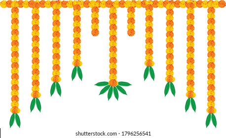 Marigold Flower Garland Decorative For Festival