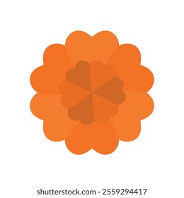 Marigold flower icon features a vibrant and cheerful design, perfect for garden-themed projects, festival branding, or floral patterns