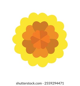 Marigold flower icon features a vibrant and cheerful design, perfect for garden-themed projects, festival branding, or floral patterns