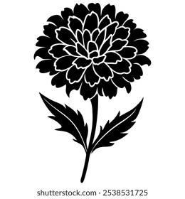 marigold Flower Silhouette – Vector Floral Illustration