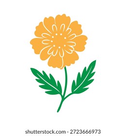 Ringelblume Blumenvektor, orangefarbene Ringelblume Illustration, Blühende Blumensymbol, Garten Blumendesign, Botanischer Vektor, Blumenkunst, Natur Blumensymbol, Dekorative Ringelblume