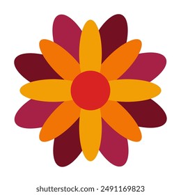 Marigold Flowers Diwali vector icon illustration