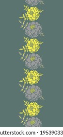 Ringelblumen umrahmen nahtloses Muster. Schöne Blumen retro Hintergrund und Ränder. Eleganter Stoff auf hellem Hintergrund. Das Oberflächenmuster-Design.