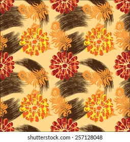 Marigold flowers lined background.