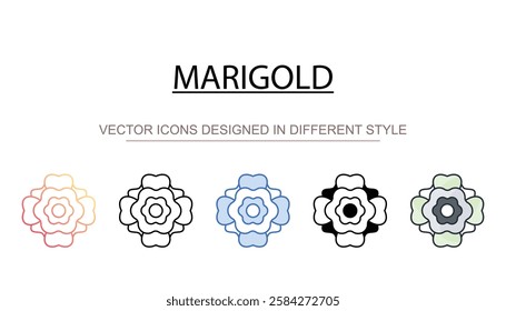 Marigold icon design with white background stock illustration