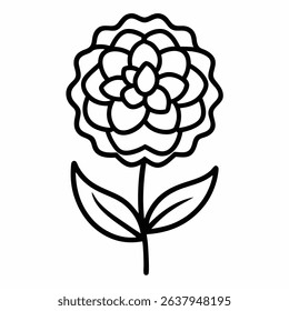 Marigold icon outline icon on white background