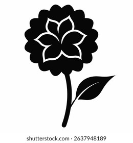 Marigold icon Silhouette icon on white background