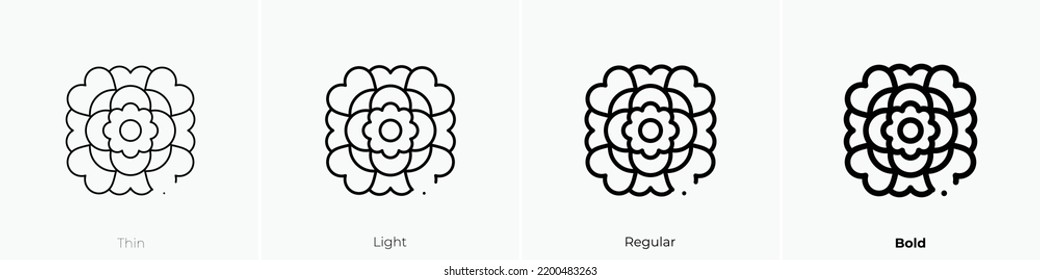 marigold icon. Thin, Light Regular And Bold style design isolated on white background