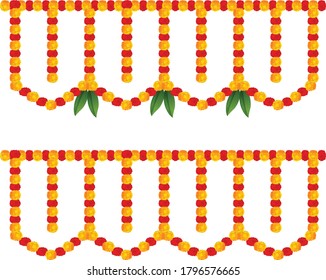 Marigold red and yellow toran for home decoration 