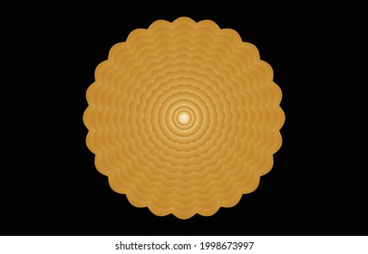 vector de flores doradas redondeadas
