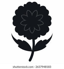 Marigold Silhouette icon on white background