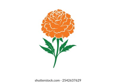 Marigold vector, Marigold Silhouette vector illustration