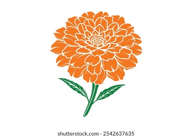 Marigold vector, Marigold Silhouette vector illustration