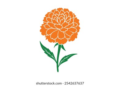 Marigold vector, Marigold Silhouette vector illustration