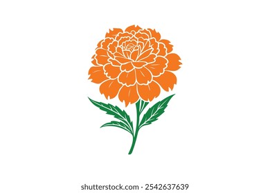 Marigold vector, Marigold Silhouette vector illustration