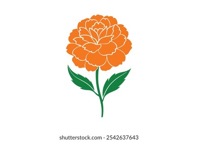 Marigold vector, Marigold Silhouette vector illustration