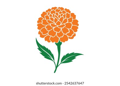 Marigold vector, Marigold Silhouette vector illustration