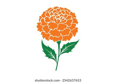 Marigold vector, Marigold Silhouette vector illustration