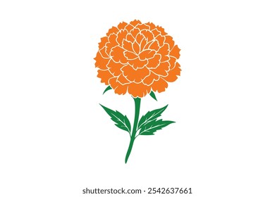 Marigold vector, Marigold Silhouette vector illustration