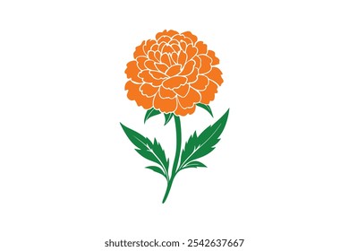 Marigold vector, Marigold Silhouette vector illustration