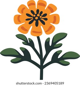 vector de caléndula para pegatinas y arte de pared
