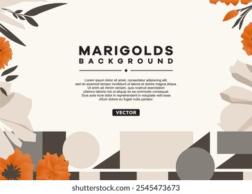 Marigolds background design with decorative elements.