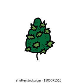 marihuana bud doodle icon, vector illustration