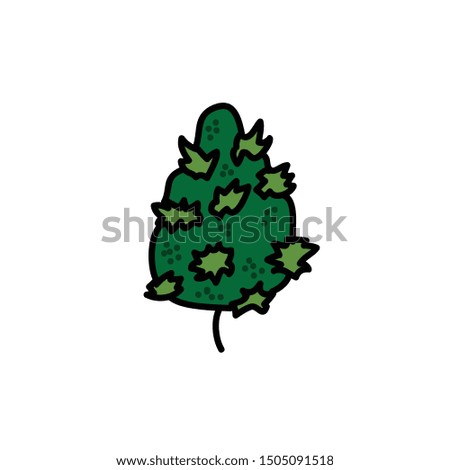 marihuana bud doodle icon, vector illustration