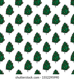 marihuana bud seamless doodle pattern, vector illustration